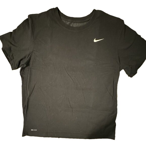 Nike Shirt Mens XL Black Dri-FIT Athletic Training Tee Swoosh Logo Lightweight - Picture 1 of 7